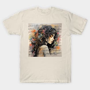 Music, girl, notes T-Shirt